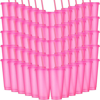 Honeydak 60 Pack Tumbler with Straw and Lid Bulk Glitter Plastic Cups Water by Honeydak