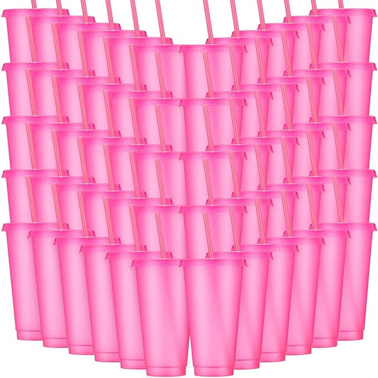 Honeydak 60 Pack Tumbler with Straw and Lid Bulk Glitter Plastic Cups Water by Honeydak