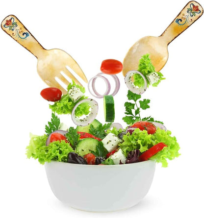 Tuscany Melamine Salad Servers, Serving Utensil Set, Includes Serving Fork and - Image 3