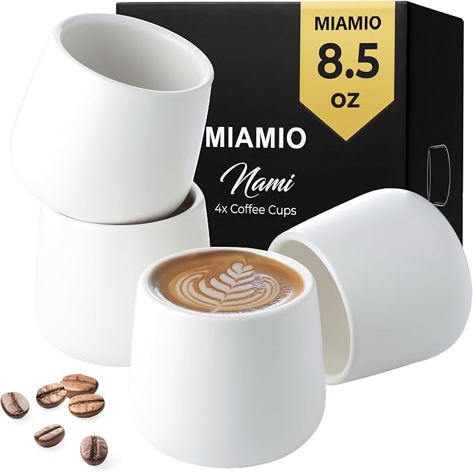 MIAMIO - Ceramic Cup Set of 4, Coffee Mugs - Nami | Coffee Cup Set / Ceramic by MIAMIO