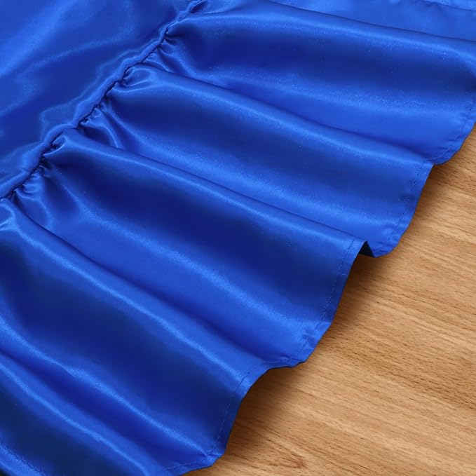 2 Pack Royal Blue Satin Table Runner 12 x 108 Inch | Ruffle Design, Luxurious - Image 5