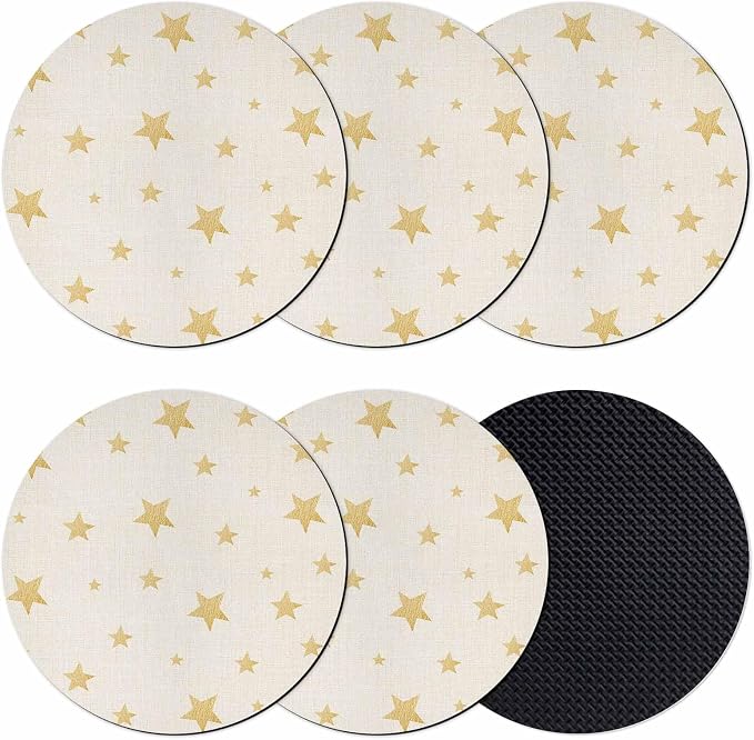 Boho Minimalist Coasters Set of 6, Absorbent Coasters by Unknown