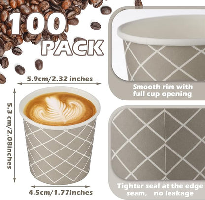 Rtteri 100 Pcs Count 3 oz Disposable Coffee Cups Disposable Espresso Cups Small - Image 3