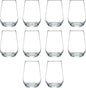 DISCOUNT PROMOS 10 Vaso Silicia Stemless Wine Glasses Set, 16 oz. - Clear, Orb-Like, Thick base - Clear