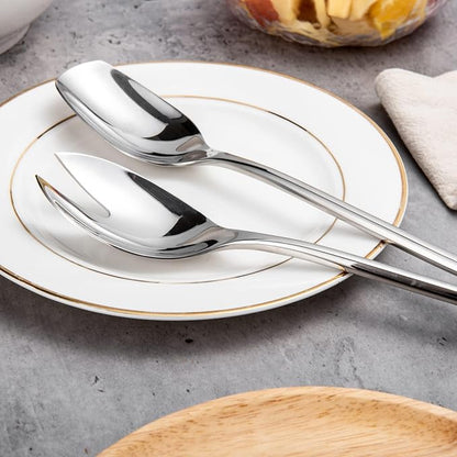 IMEEA 18/10 Stainless Steel Salad Servers Set 10-Inch Salad Spoon and Fork - Image 5