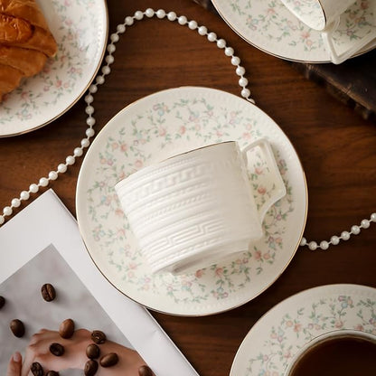 Country Roses Porcelain Tea Cup and Saucer Set - Image 5