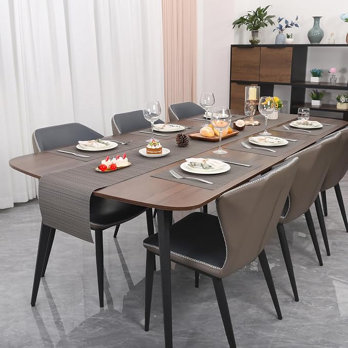 Myir JUN Dark Gray Table Runner Home Decor Dining Table Runners | Vinyl Table - Image 4