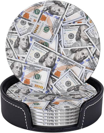 Novelty Funny Money Dollar Pattern Coasters - Image 2
