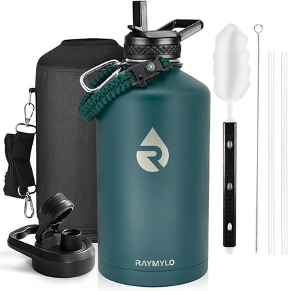 RAYMYLO One Gallon Water Bottle Insulated 128 oz, Stainless Steel | Triple by RAYMYLO