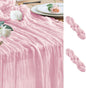 Cheesecloth Table Runner Blush Pink 10FT Boho Gauze Runner, 2 Pack | 120 Inch by Wokceer