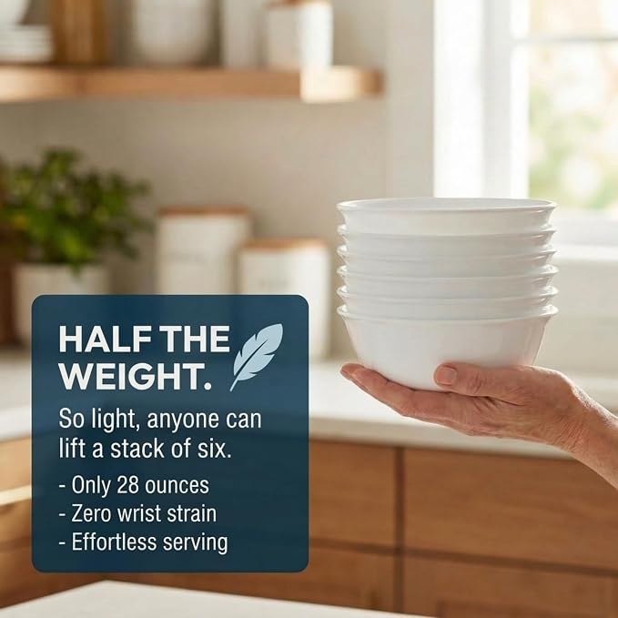 Corelle Vitrelle 28-oz Soup/Cereal Bowls Set of 6 Chip & Crack Resistant - Image 2