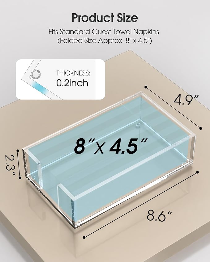 MaxGear Acrylic Napkin Holder for Bathroom, Durable Acrylic Construction - Image 4