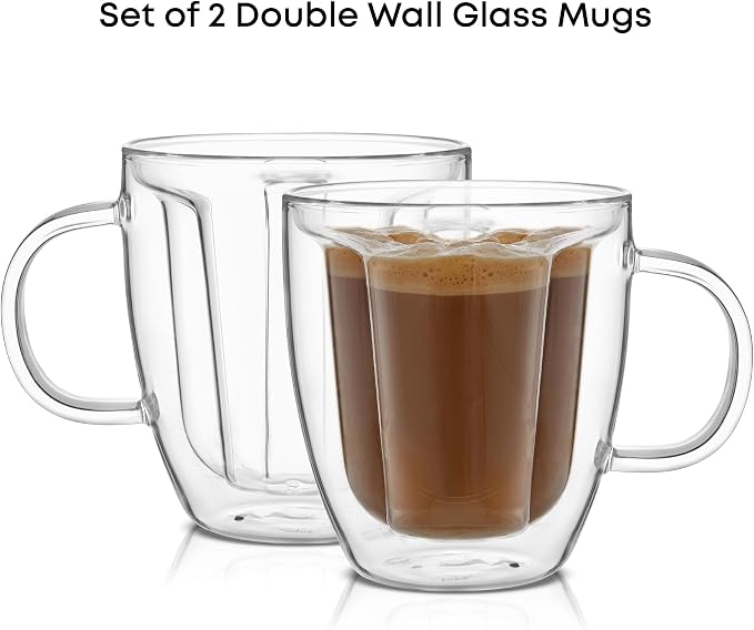 JoyJolt Disney Mickey Mouse 3D Glass Cups Set of 2, 10oz Insulated Double Wall - Image 3