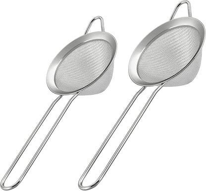 2 Pack Fine Mesh Strainer, Small Stainless Steel Sieves by Harewu