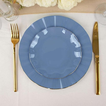Efavormart 10 Pack | Dusty Blue 6" Round Plastic Dessert Salad Plates, - Image 9