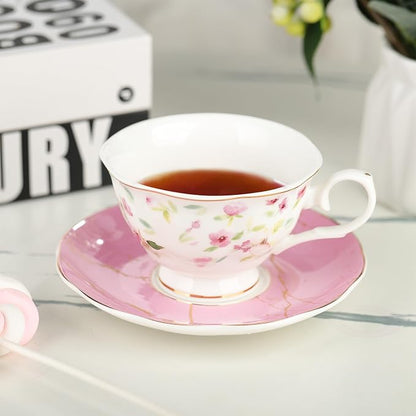 fanquare Rose Tea Cup and Saucer Set - Image 2