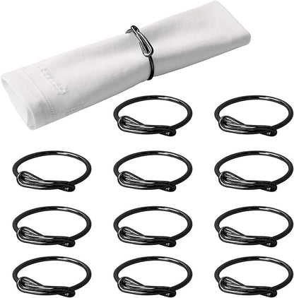 wonlex Elegant Modern Napkin Ring Buckles Set of 12 Cute Brushed Napkin Rings by wonlex