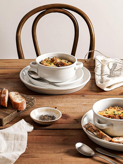 LE TAUCI Soup Bowls with Handles - 22 oz Lead-Free Ceramic French Onion Crocks - Image 5