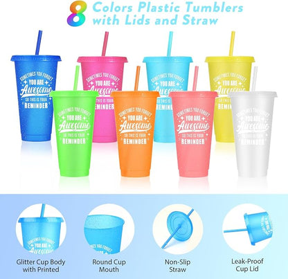 24 Pack Plastic Tumblers with Lids and Straws, Sometime You Forget You Are - Image 3