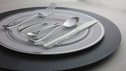 Exquisite 200 Piece Heavyweight Party Disposable Plastic Plates and Cutlery Set - Image 2