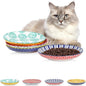 Selamica Ceramic Cat Bowls, 6 Inch Wide Shallow Cat Food Bowl for Relief Whisker Fatigue, Set of 4, Assorted Colors