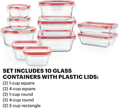 Pyrex Freshlock Mixed Sizes Airtight Glass Food Storage Set | Plastic BPA-free - Image 3