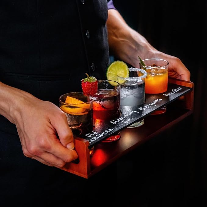 Ksestor Flight Board with 4 Glasses - Image 2