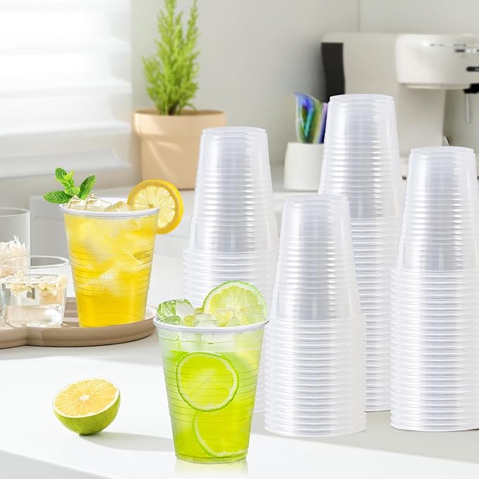 SIUQ 300 Pack 16 oz Clear Plastic Cups, Disposable Water Cups 16 Ounce | - Image 3