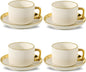 LETAOTAO Cappuccino Cups with Saucers, 8oz Ceramic Coffee Cups with Saucers Set by LETAOTAO