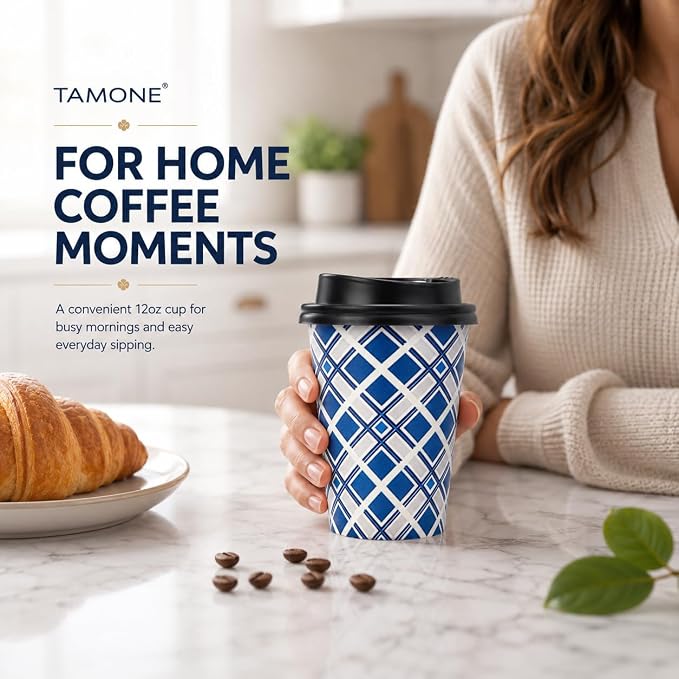 Tamone 100 PACK 12OZ Disposable Coffee Cups - Image 6