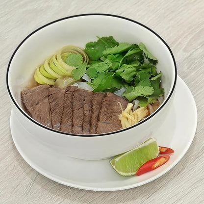 40 oz Soup Bowls, Ramen Bowls, Pho Bowls Set of 4, 7 Inch Rimmed Off White - Image 3