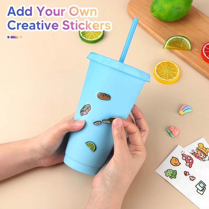 24 Pack Plastic Tumblers with Lids and Straw, Reusable Cups with Lids and - Image 5