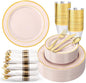 350PCS Pink Disposable Plates by WDF