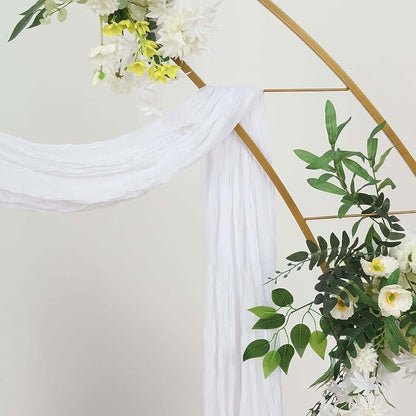 Efavormart 20ft White Cotton Gauze Wedding Arch Drapery - Image 6