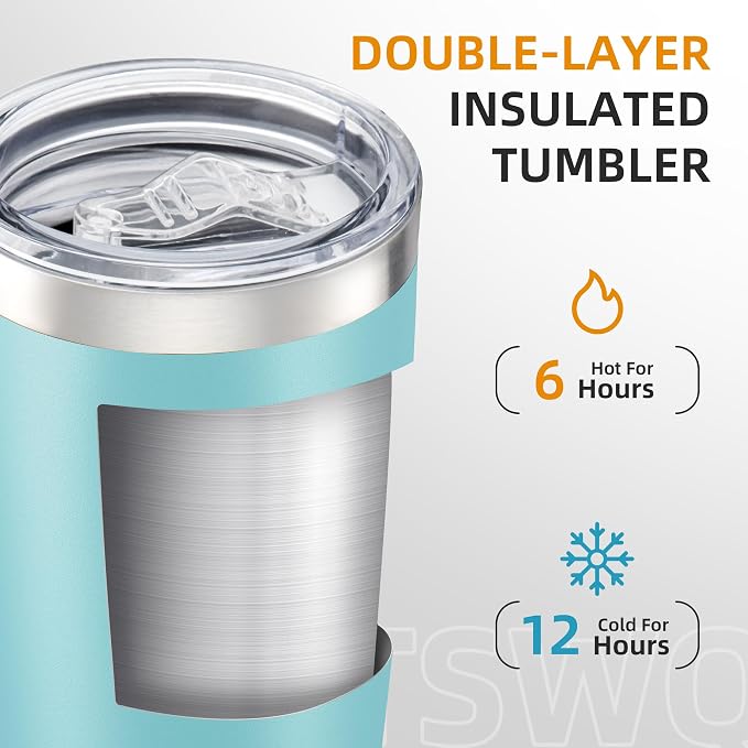 20oz Tumbler Bulk with Lid Stainless Steel Tumblers, 12 Pack | Leak Proof Lid - Image 2