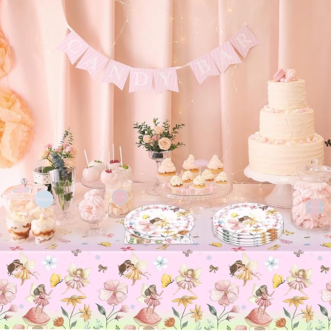 41Pcs Fairy Birthday Party Decorations, Enchanted Forest Garden Party Tableware - Image 6