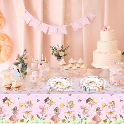 41Pcs Fairy Birthday Party Decorations, Enchanted Forest Garden Party Tableware - Image 6