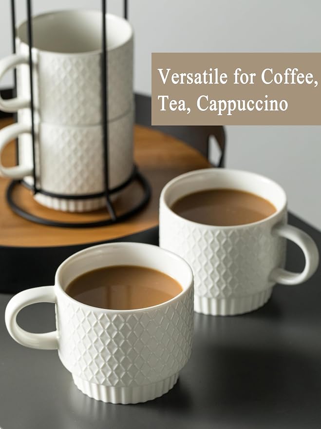 Gomakren Stackable 13oz Coffee Mugs Set of 4 - Image 6