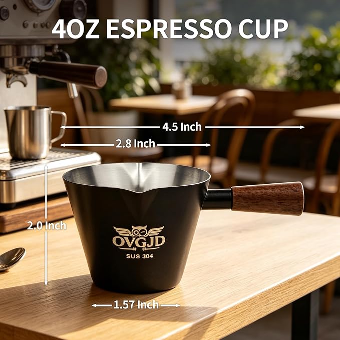 4Oz Espresso Shot Cups, Stainless Steel Espresso Cups, Espresso Measuring Cup | - Image 4
