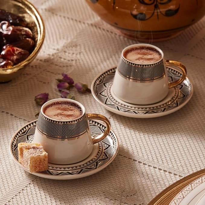 KARACA Globe Turkish Coffee Cup Set of 6, 2.7 oz, Small Espresso Cups - Image 5