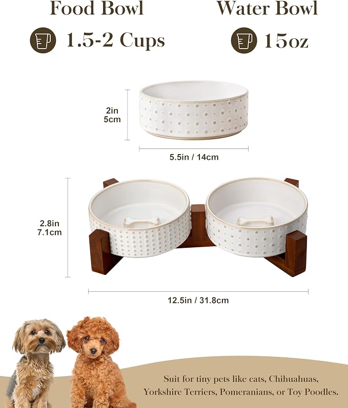 MALACASA Dog Bowl Set, Ceramic Bowls - Image 2