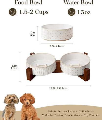 MALACASA Dog Bowl Set, Ceramic Bowls - Image 2