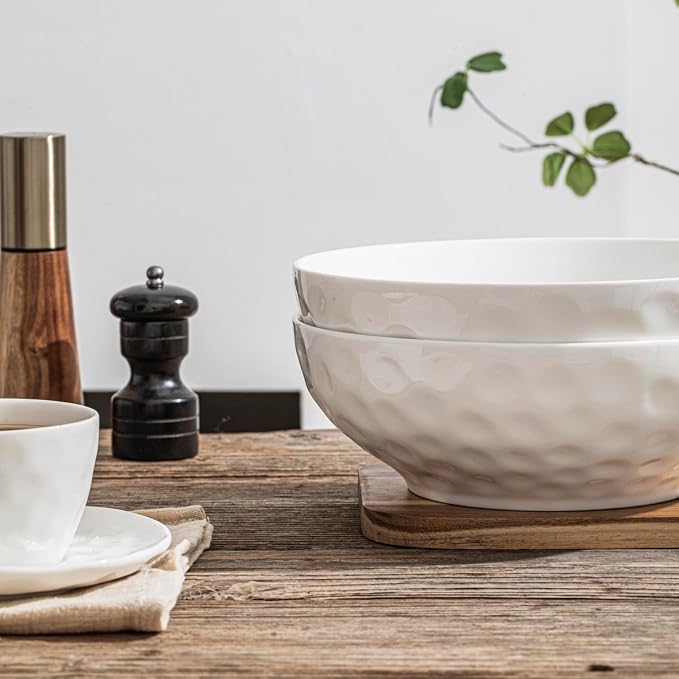 HOMBENE Large Pasta Bowls Set of 2, 10 Inch Pasta Serving Bowl Dinner Bowls - Image 4