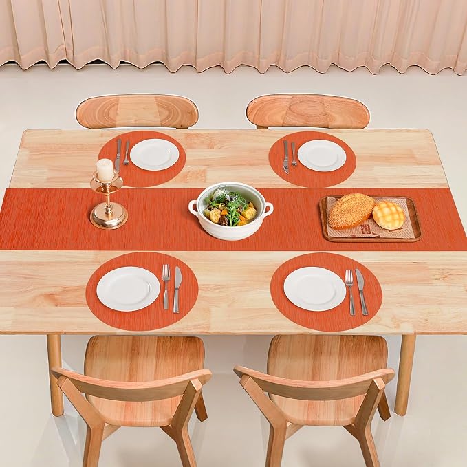 Table Runner 72 Inches Long, Vinyl Woven Heatproof Table Runners | Washable - Image 8