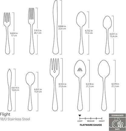 Oneida Flight 65-Piece 18/0 Stainless Steel Silverware Set - Image 2