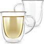 Teabloom Double Walled Borosilicate Glasses – Set of 2 Insulated Glass Cups by Teabloom