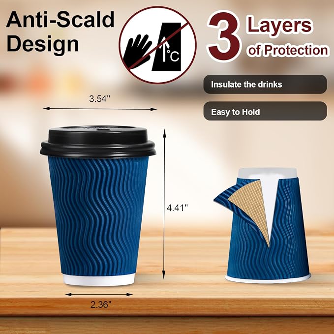 Lamosi 100 Pack Coffee Cups - Image 2