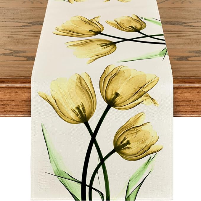 Floral Table Runner Mode Flowers Spring Summer Table Runner Seasonal Table by Juynyyn