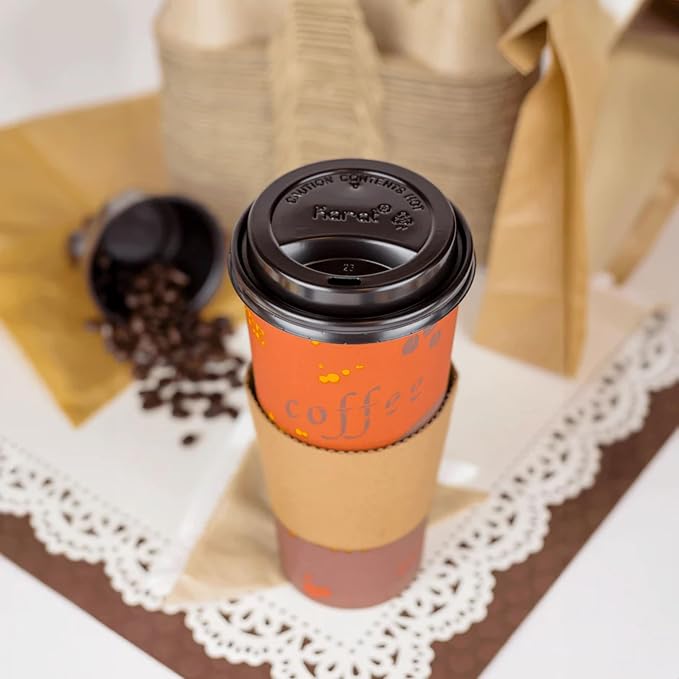 Karat 24 oz Paper Hot Coffee Cups Disposable, Leak-Resistant Double Poly-Lined - Image 5