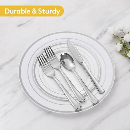 150 Pieces Silver Disposable Plates - Image 6